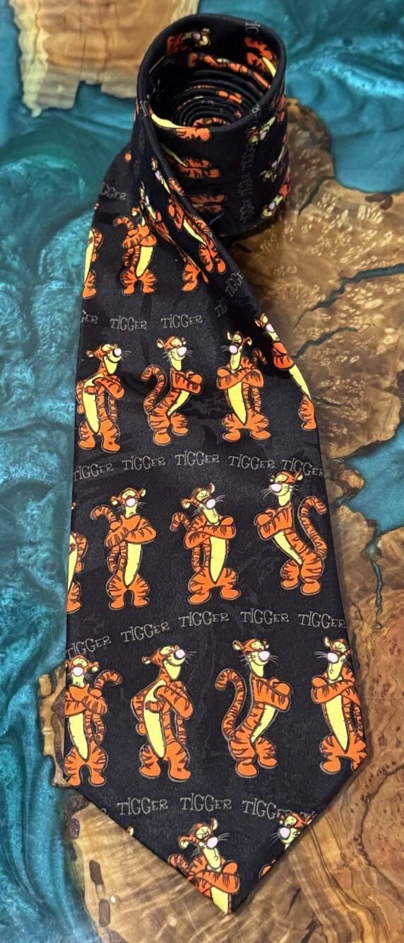 Tigger Tie Men's Disney Winnie the Pooh Collection Black Orange